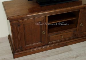 Mobile per Tv in noce massello stile classico da 145 cm con ante e cassetto